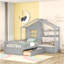 Lit simple avec canapé, lit plateforme pour enfants avec deux tiroirs et tablette de rangement, gris-1601681134