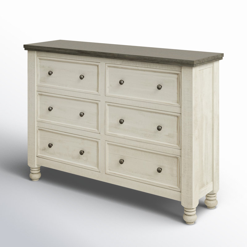 Commode à 6 tiroirs en pin massif l 62,5 po Wynnewood