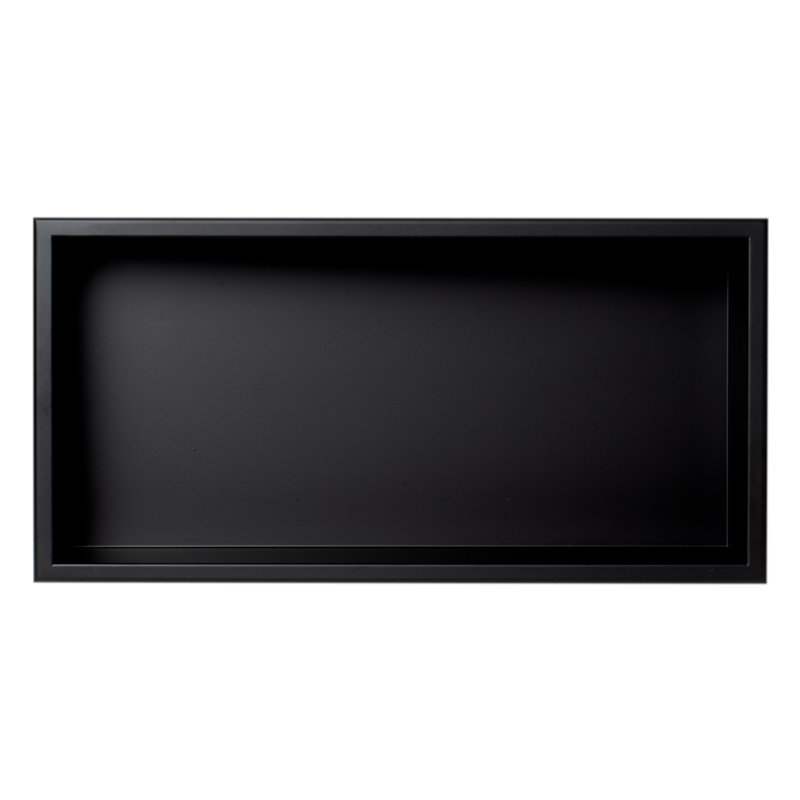 Adhesive Stainless Steel Shower Shelf, Black Matte