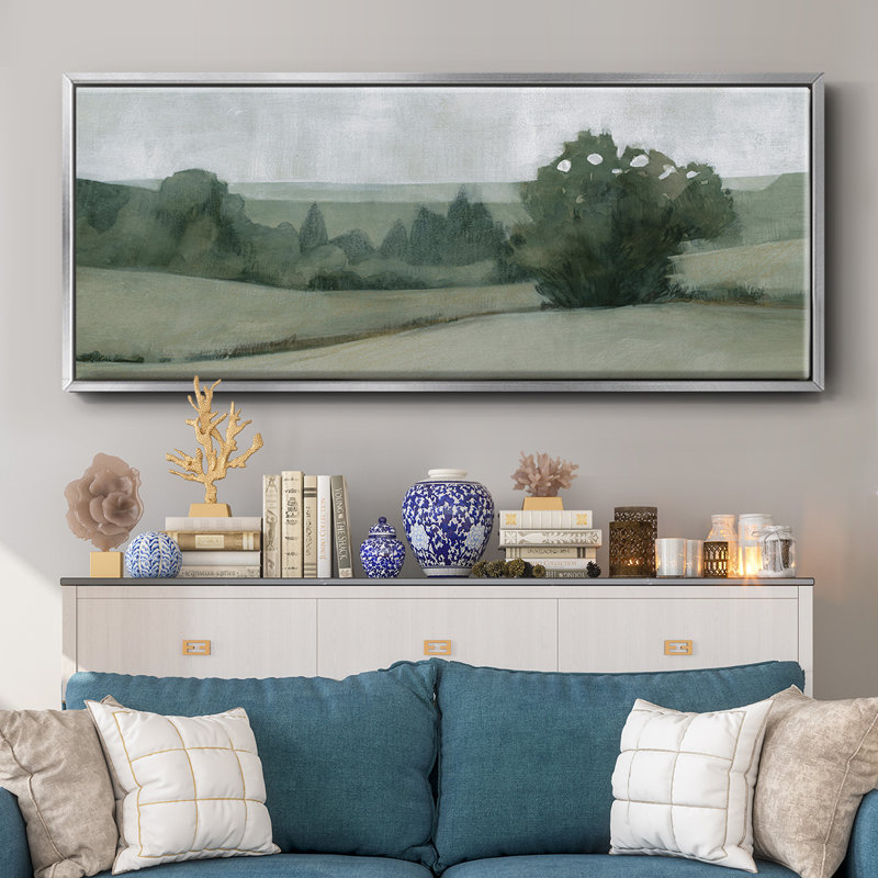 «Soft Green Landscape II», toile encadrée, H 24 po x l 60 po