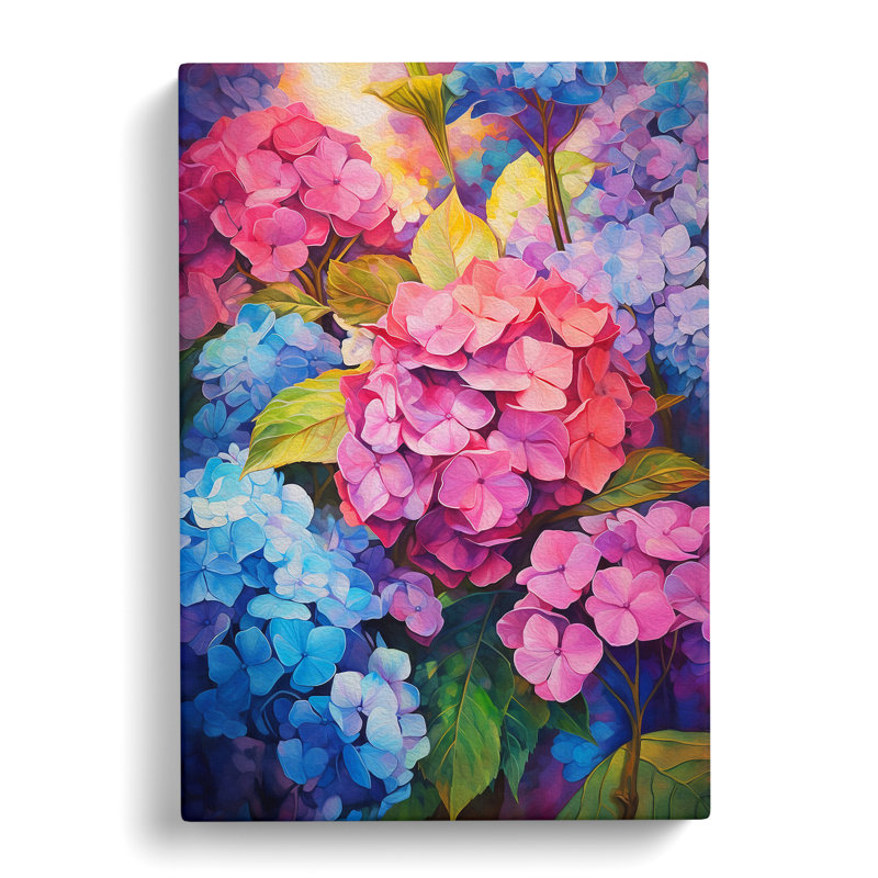 Hydrangea Expressionism - Wrapped Canvas, 50cm H x 35cm W x 3cm D