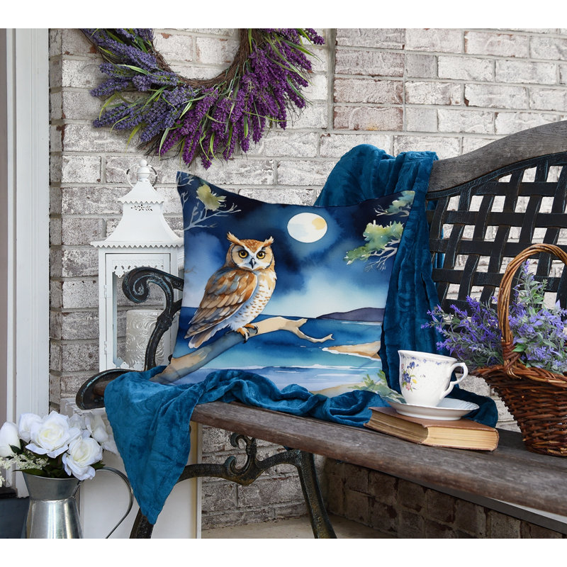 Coussin Owl perché dans un arbre côtier, Carré 18 po