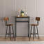 Ensemble de table de bar rustique brun avec 2 tabourets, dossiers et cloisons de rangement | Idée de cadeau