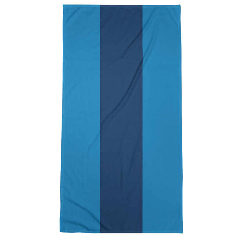 Cotton Blend Beach Towel, Blue/Navy Blue