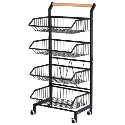 Snack Cart with Wheels 4-Tier