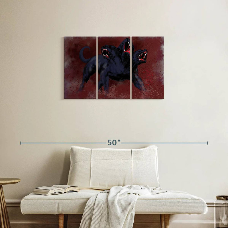 Kelan Cerberus, 20" H x 33" W