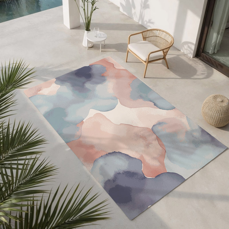 Tapis intérieur et extérieur Whispering Tides, Rectangle 5 pi x 7 pi