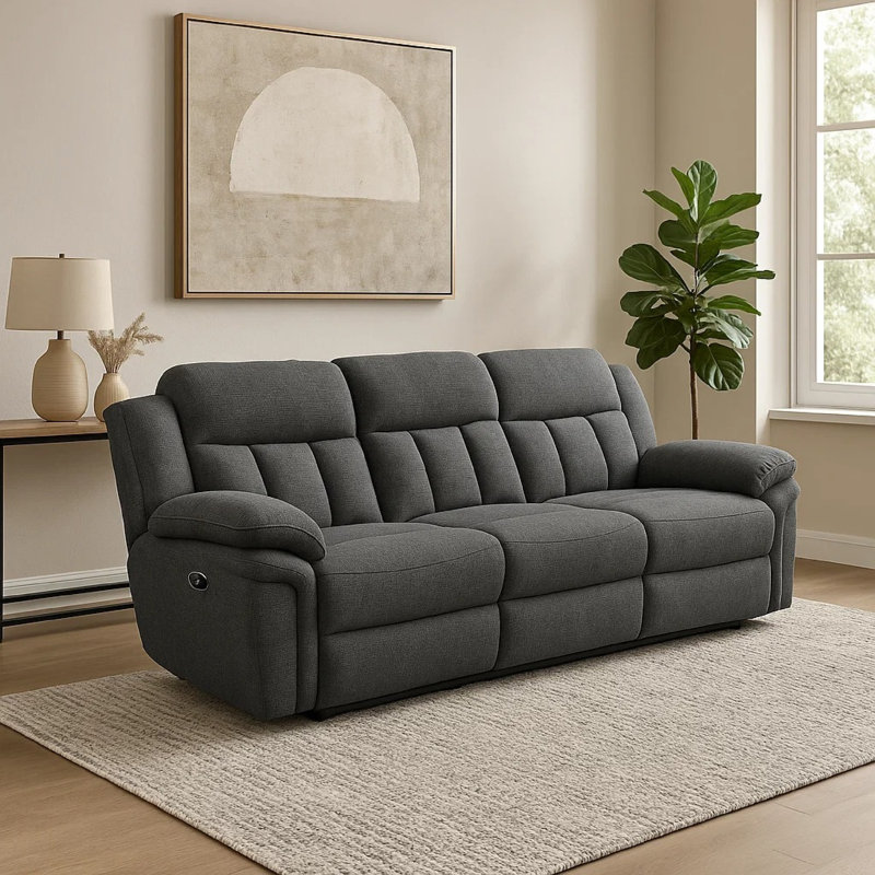 Joelie Upholstered 99.25'' Reclining Sofa