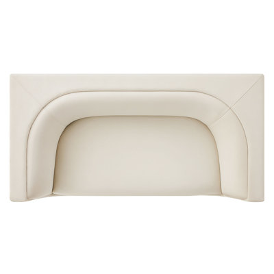 Dunkley 67" Curved Back Performance Velvet Loveseat In Alabaster