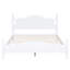 Grand lit, blanc avec plateforme à lattes en bois rétro pour une expérience de chambre à coucher durable-2010926473