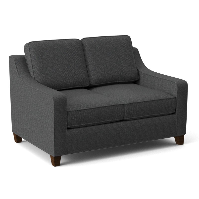 Clark 54" Square Arm Sofa Bed, Ridgecrest Putty, Montana Walnut