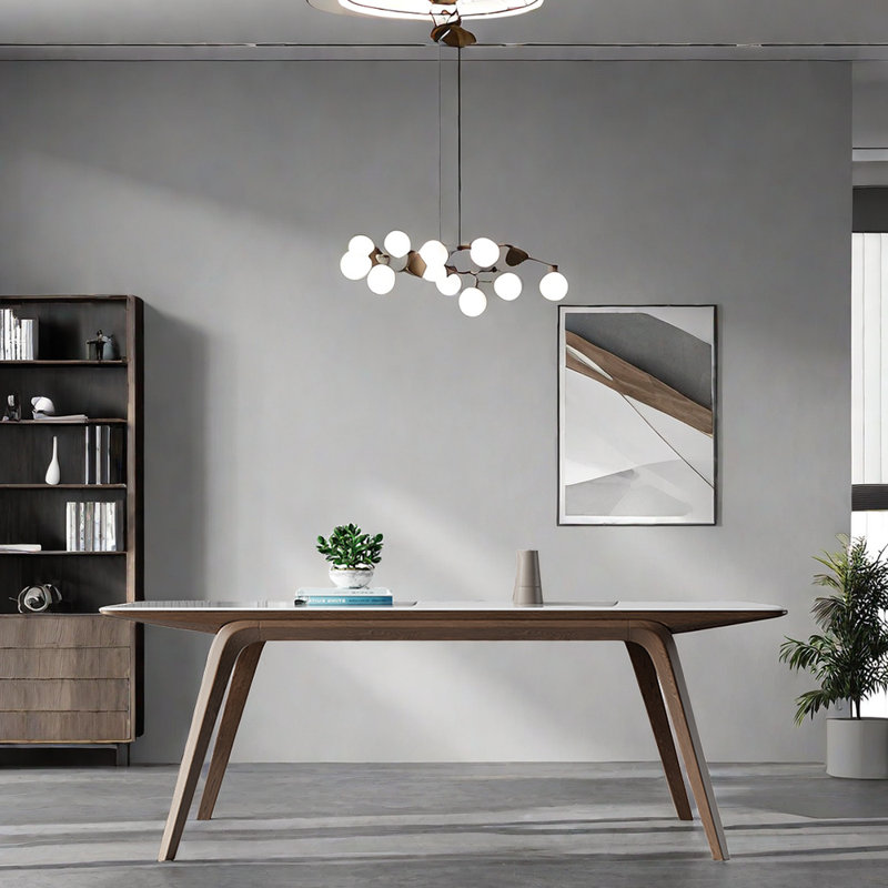 Adlyna Solid Wood Base Dining Table, 29.5"H x 55.1"L x 31.4"W
