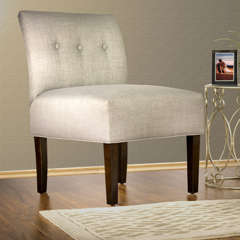 Brannan Upholstered Slipper Chair, Khaki