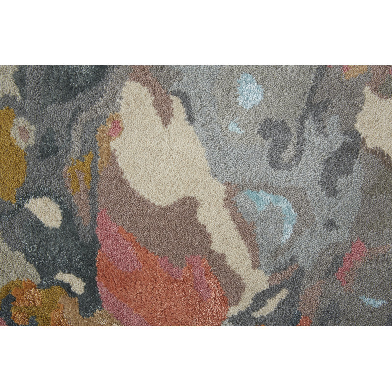 Dafney Floral Area Rug in Blue, Rectangle 3'6" x 5'6"