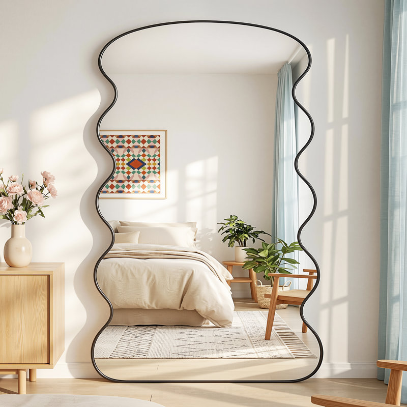 Miroir pleine longueur The Wave, Noir, 76 po x 44 po