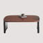 Table basse carrée moderne en bois massif bicolore avec double piétement