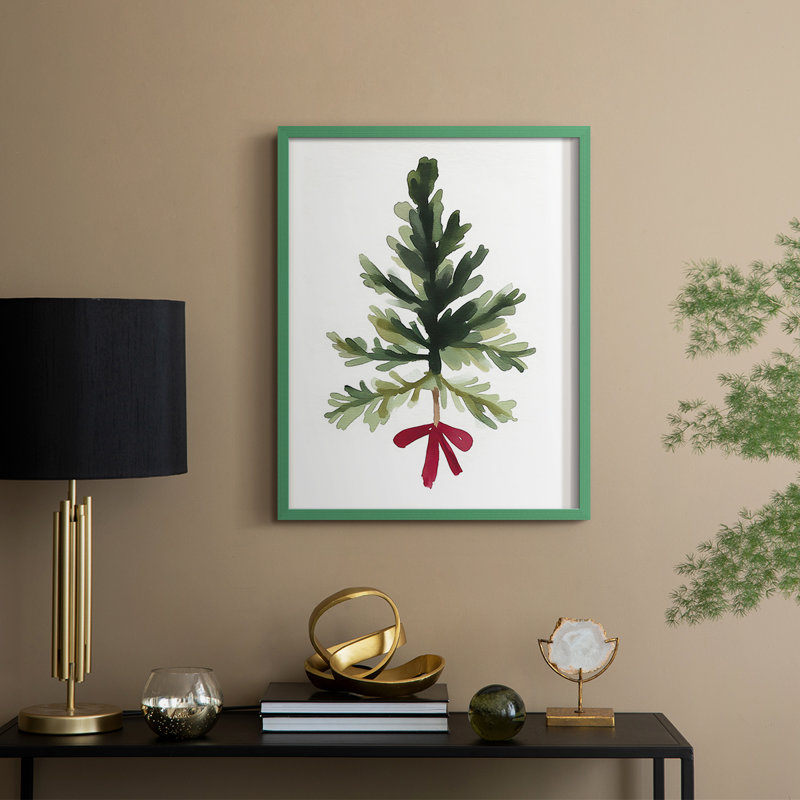 «Christmas Holiday Art DCCXC», reproduction d'art encadrée - bois massif, H 21 po x l 17 po, Vert