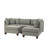 Reversible Polyfiber Sectional Sofa with Ottoman, Grey