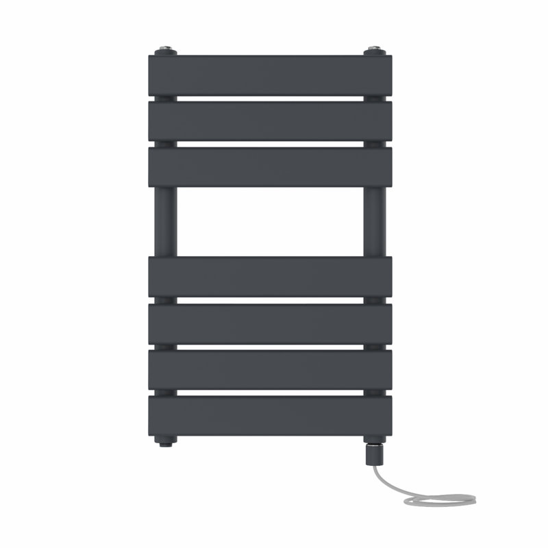 Dairius Flat Panel Towel Rail Heated Towel Rails, Anthracite, 65cm H x 40cm W x 6.2cm D