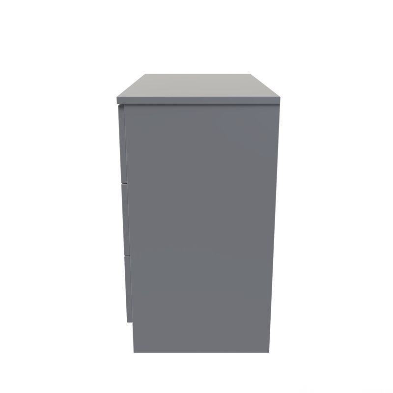 Fully Assembled Ritzman 3 - Drawer Chest of Drawers, Uniform Grey/Dusk Grey