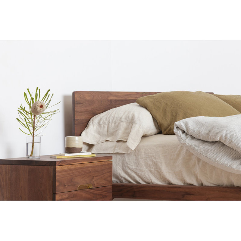 Simple Bed W/Headboard | Full, Walnut, Full