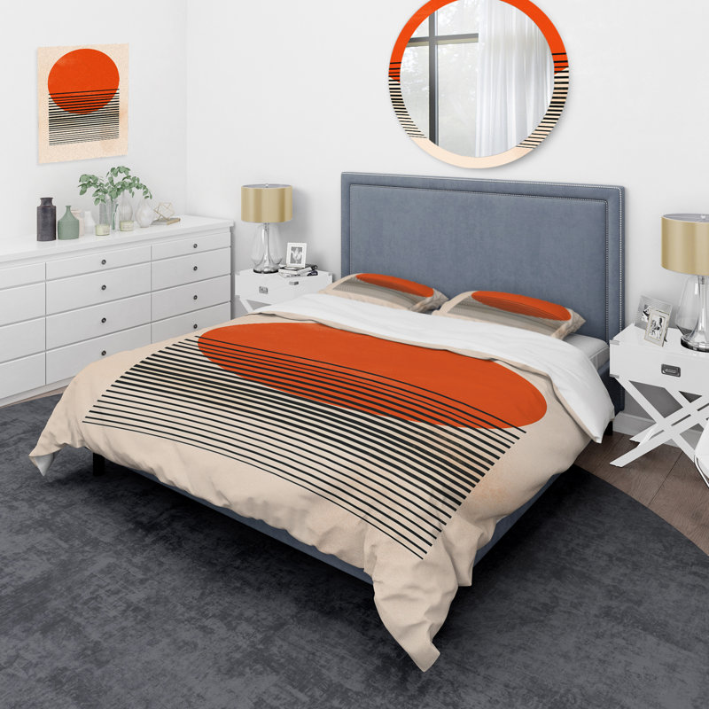 Ensemble de housse de couette en microfibre / polyester Minimal, Housse de couette simple + 1 taie décorative stan