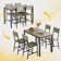 Holford 47"L Dining Room Table with PU Leather Chairs, Dining Table, 5-Piece Dinette Set