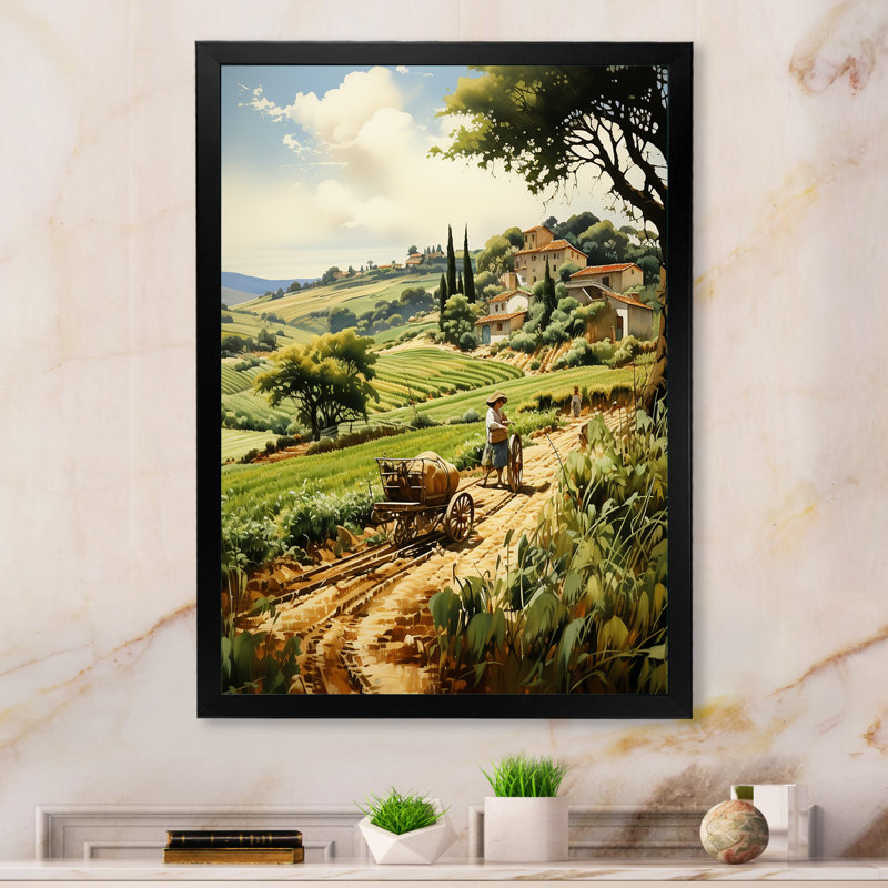 «Espagne Espagne Olive Harvest I», reproduction sur toile, H 32 po x l 16 po x P 1 po, Cadre photo noir