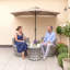 270 cm W X 135 cm D Hexagonal Balcony Parasol with Crank Lift