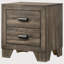 Table de chevet transitionnelle à 2 tiroirs, table de chevet pour chambre à coucher