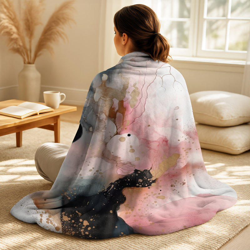Jeté en marbre rose doré II, Blanket only (1 piece)