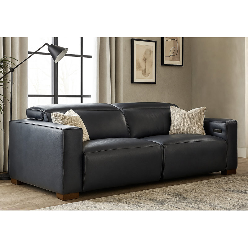 Canapé inclinable en cuir Riseholme, H 29 po x l 80,5 po x P 42 po, Tanné