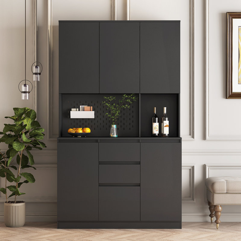 Armoire de cuisine 74 po autoportante avec 6 portes