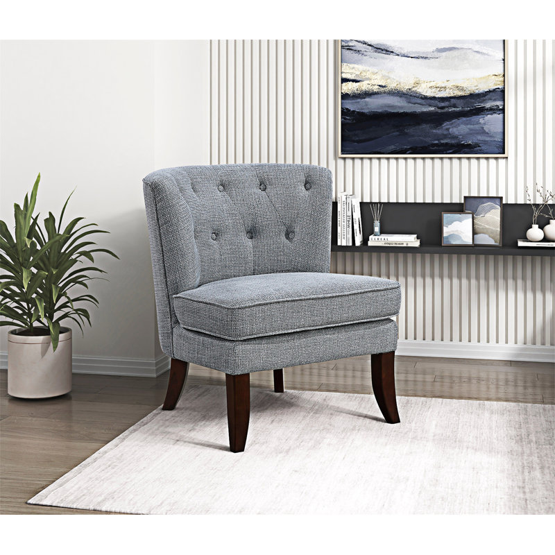 Fauteuil d'appoint capitonné, Gris foncé