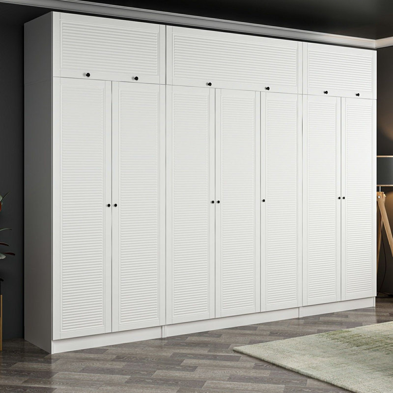 Elina Manufactured Wood Wardrobe, 255cm H x 315cm W x 52cm D