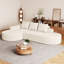 Chenille beige moderne - Canapé modulaire combiné avec coussins à haute résilience, lignes arrondies, coussin pour le confort, sans assemblage, rembourré incurvé pour chambre et salon, 3 sièges,-778936394