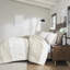 Édredon 3 pièces double / grand. Tissu en coton chenille. Imprimé taupe. Intérieur. 2 taies décoratives assorties. . Charmante chambre à coucher rehaussant les caractéristiques d'un lit double / grand lit. Capitonnage. Conception mise à jour. Et blanc. . Lavable-116011914-116011915