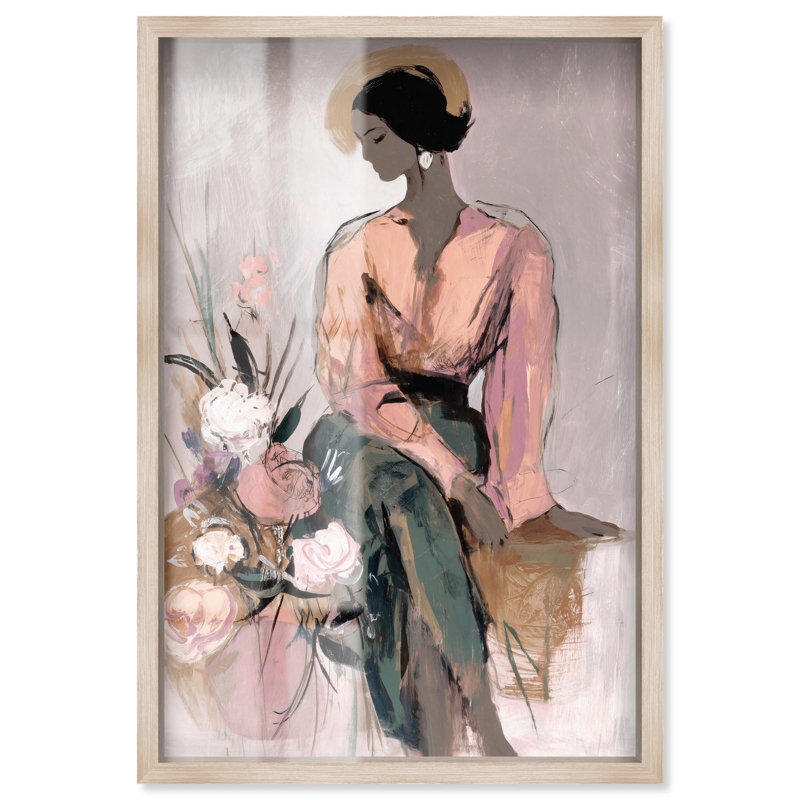 Décoration murale glamour «Lost in Quiet Reflection» par Art Remedy, cadre blond, 17 x 25, H 25 po x l 17 po, Cadre blond