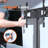 Black Floor-Standing TV Mount with Tempered Glass Base and Cable Management