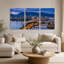 «Vancouver Skyline at Dusk with Mountains and Bridge», ensemble de 3 toiles-131252012