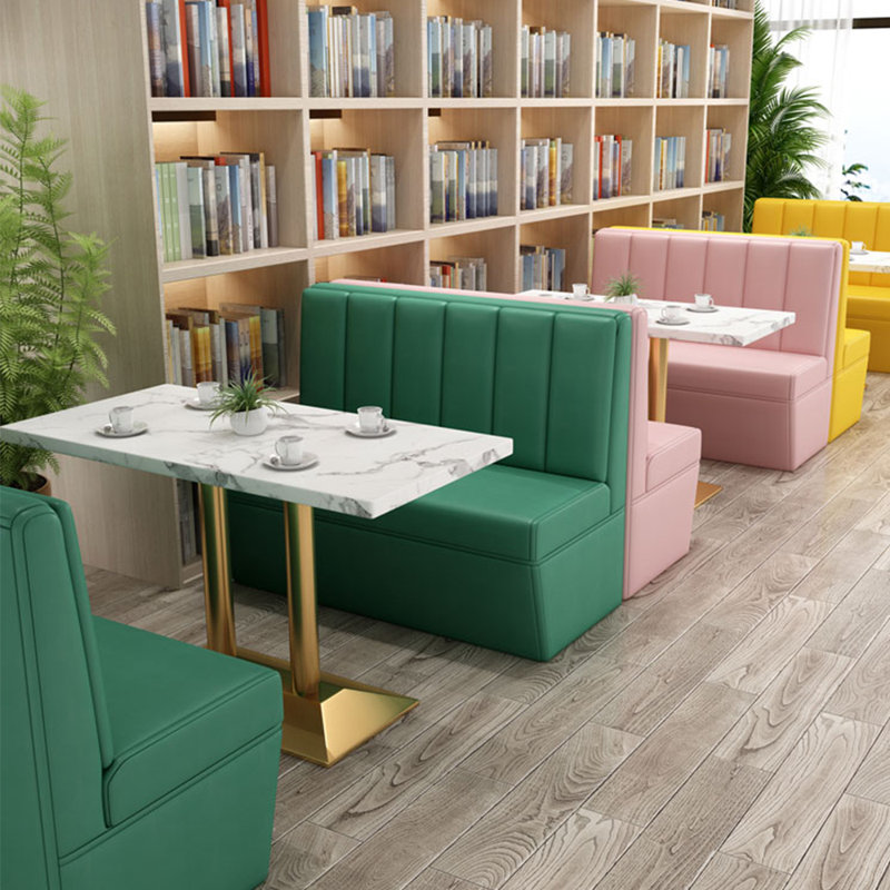Banc rembourré en similicuir Nordic Simple Cafe Bookstore, Rose