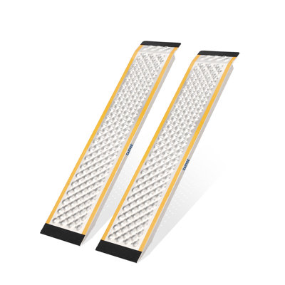 4 FT Aluminum Shed Ramps 2 PCS – Lightweight Loading Ramps with Anti-Slip Rubber Pads, 800 Lb Capacity for Motorcycle, Tractor, ATV/UTV, Trucks, Lawn Mower, 48" L x 9" W, Silver