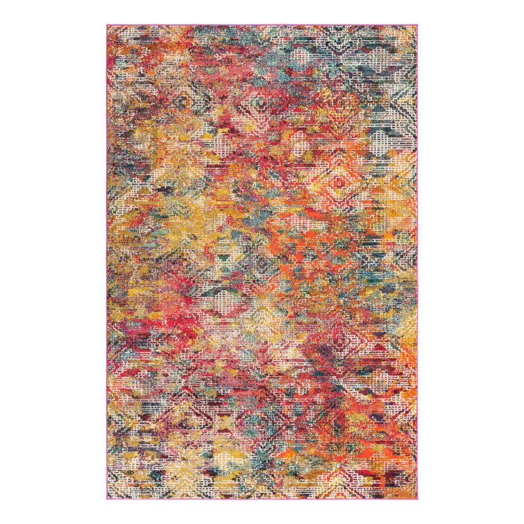 Washable Abstract Indoor Rug