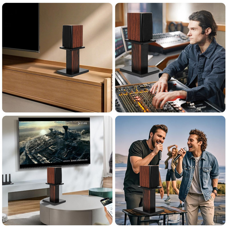 Wood Universal Desktop Speaker Stand(Set Of 2)