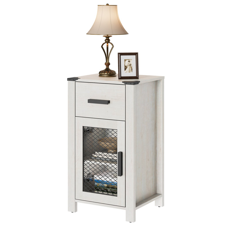 Vita End Table with Storage, Antique White