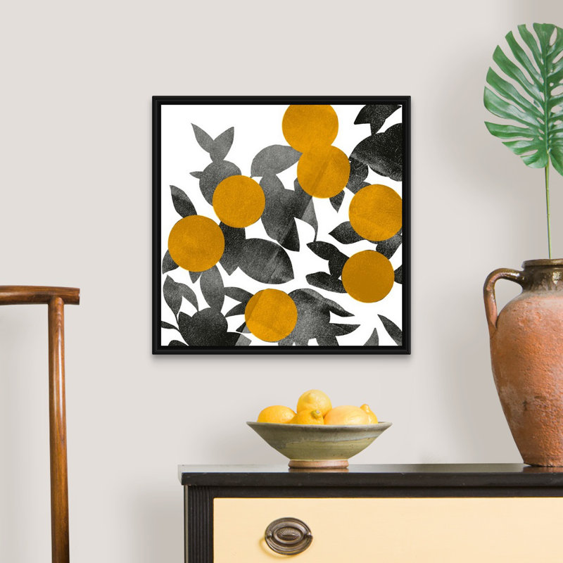 Art mural sur toile Shadow Branch II, Toile avec cadre noir, H 22 po x l 22 po
