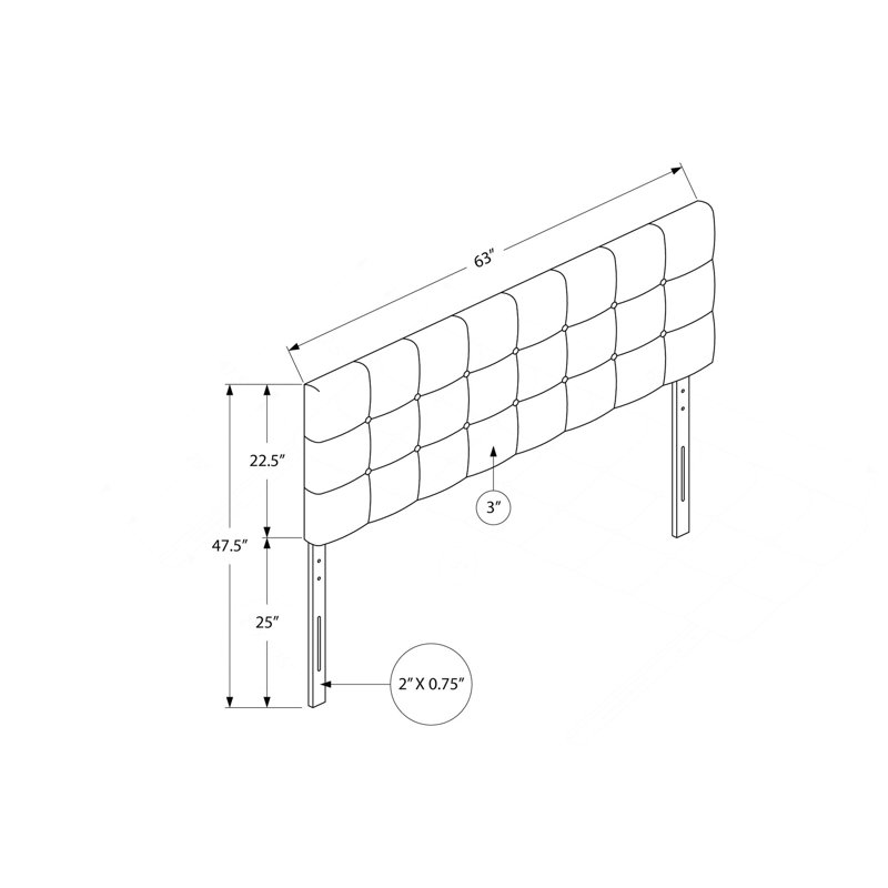 Lit, tête de lit seulement, grand lit, tapissier, aspect cuir brun, transitionnel, Brun, Grand lit