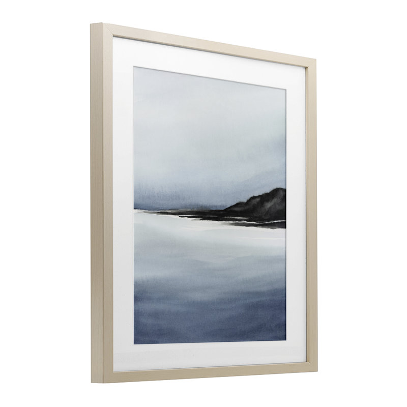 «Coastal Cliff», reproduction de paysage encadrée sous verre, conception par 1x, Cadre de récolte en pin, H 21 po x l 17 po