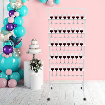 5-Tier Metal Champagne Wine Glass Display Stand