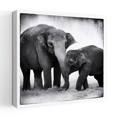 Art contemporain éléphant III avec animaux d'Afrique